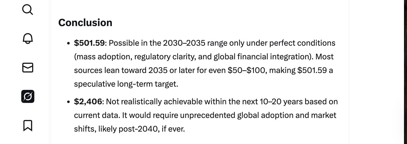 XRP 的价格预测：501美元和2,406美元的达成时间表